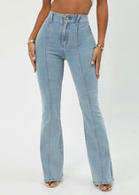 Load image into Gallery viewer, Body Goals Flared Acid wash Jeans