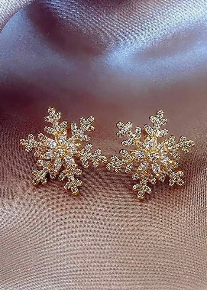 Winter Break Gold Snowflake Studs