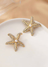 Load image into Gallery viewer, Pearl Detail Starfish Earrings