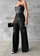 Cargar imagen en el visor de la galerÃa, Grand Evening Sequin Wide Leg Trousers