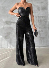 Cargar imagen en el visor de la galerÃa, Grand Evening Sequin Wide Leg Trousers