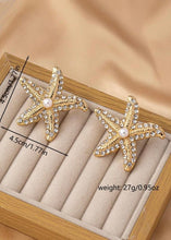 Load image into Gallery viewer, Pearl Detail Starfish Earrings