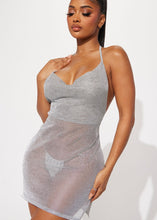 Load image into Gallery viewer, Silver Mesh Swimsuit Cover Up