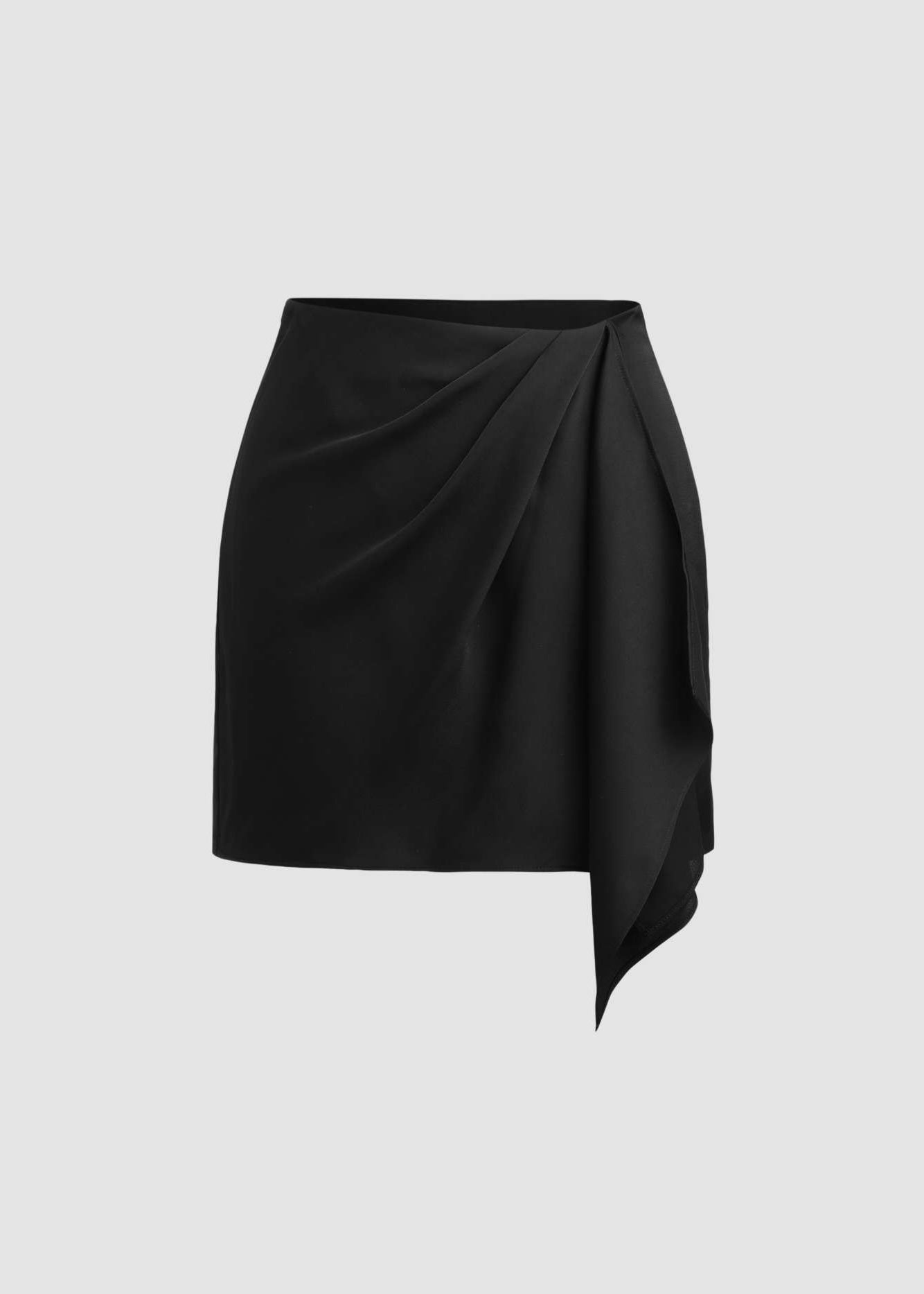 Tate Satin Mini Skirt - Black