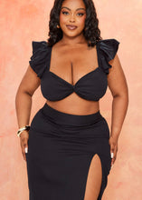 Load image into Gallery viewer, “Material Girl” Frilled Sleeve Bralette