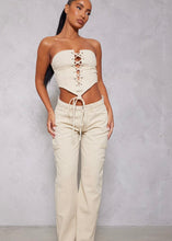 Load image into Gallery viewer, Start Up Lace Up Denim Corset