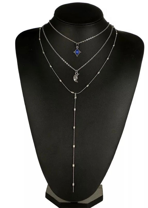 Moon Pendant Layered Necklace - The Style Guide TT
