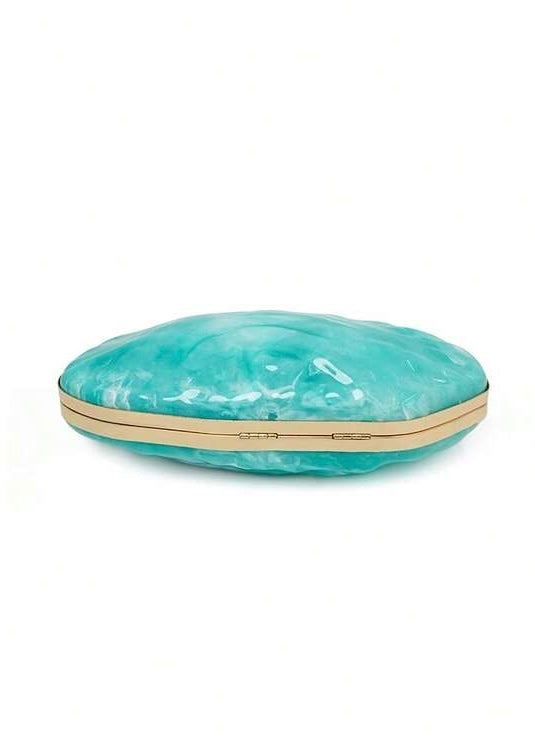 Azure Stone Detail Clutch & Crossbody Bag