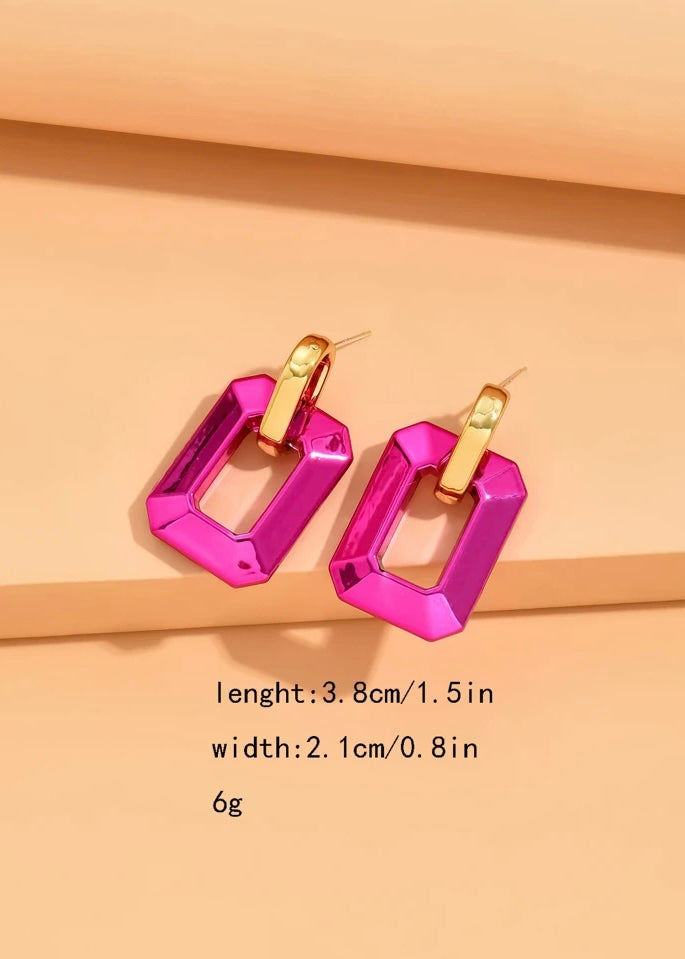Hot Pink Statement Earrings