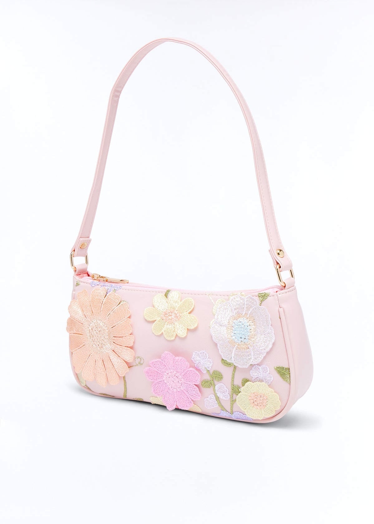 Frangipani Flower Applique Shoulder Bag