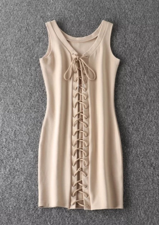Lace Up Detail Dress – The Style Guide TT