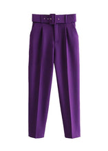 Cargar imagen en el visor de la galería, Paris Belted High Waisted Trousers - The Style Guide TT