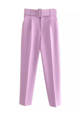 Cargar imagen en el visor de la galería, Paris Belted High Waisted Trousers - The Style Guide TT