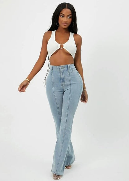 Body Goals Flared Acid wash Jeans