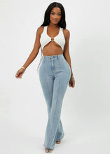 Load image into Gallery viewer, Body Goals Flared Acid wash Jeans
