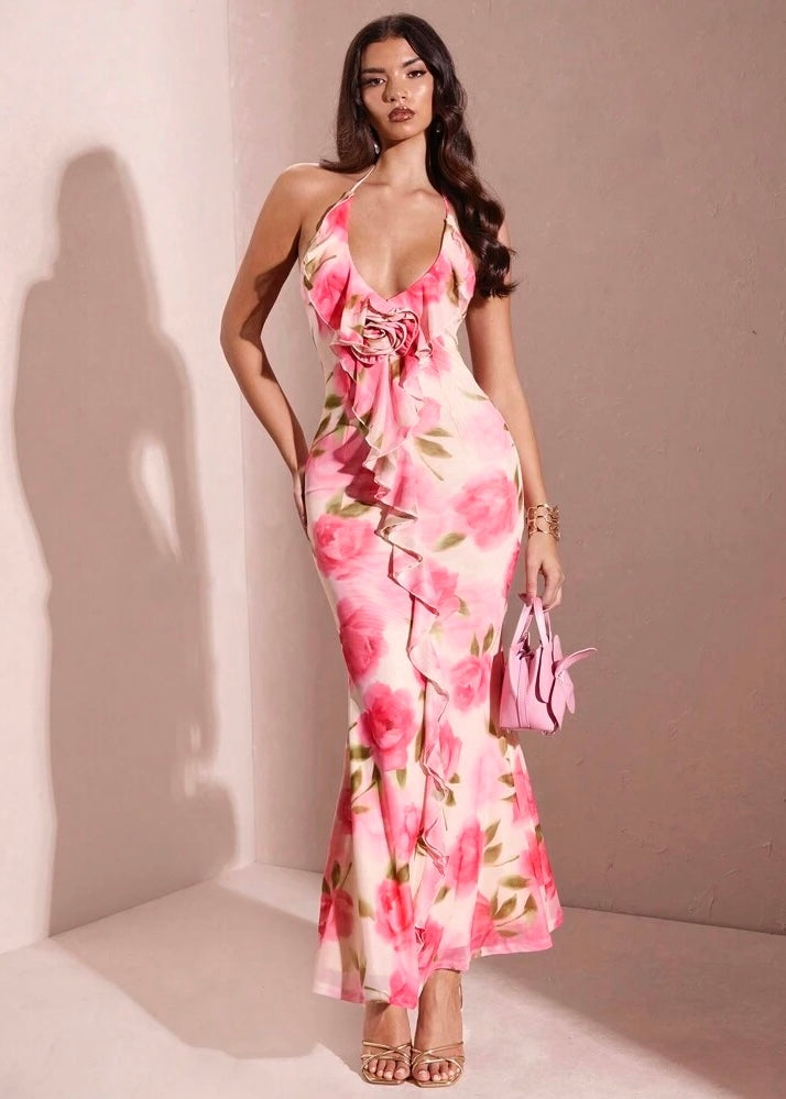 Mariela Rose Detailed Ruffle Maxi Dress