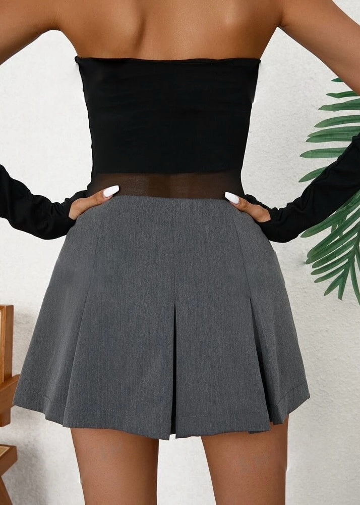 No Hesitation Pleated Mini Skirt