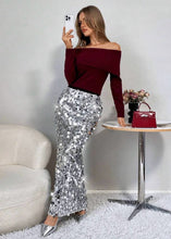 Load image into Gallery viewer, Go Below Zero Sequin Maxi Skirt
