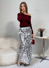 Load image into Gallery viewer, Go Below Zero Sequin Maxi Skirt
