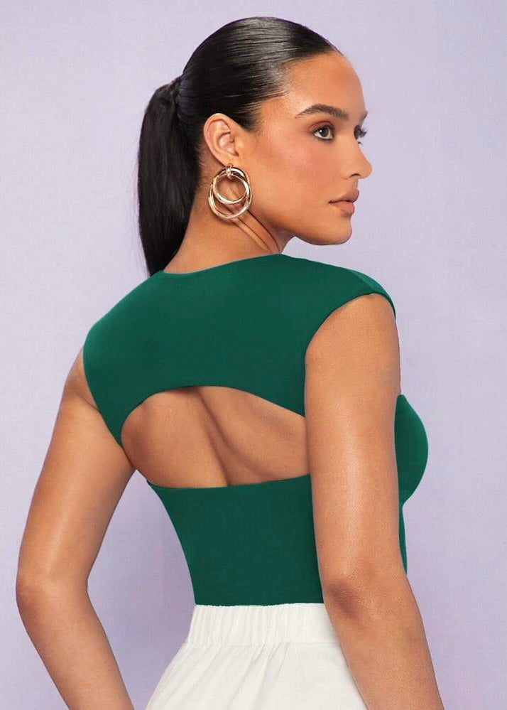 Hailey Capped Sleeve Sweetheart Top