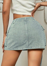 Load image into Gallery viewer, She&#39;s Dangerous Denim Cargo Skirt
