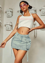 Load image into Gallery viewer, She&#39;s Dangerous Denim Cargo Skirt
