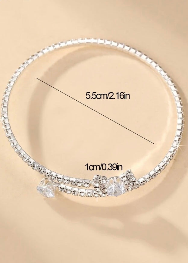 Bow Detail Rhinestone Bracelet