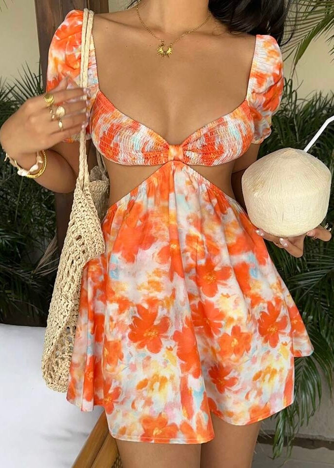Celeste Cut Out Floral Sun Dress