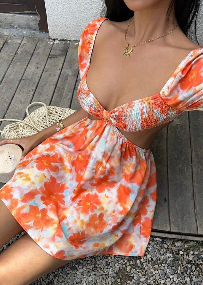 Celeste Cut Out Floral Sun Dress