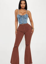 Load image into Gallery viewer, Bianca Lace Up Denim Top
