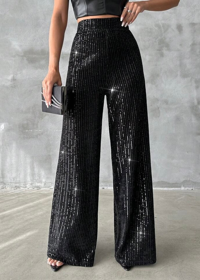 Grand Evening Sequin Wide Leg Trousers