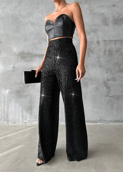 Grand Evening Sequin Wide Leg Trousers
