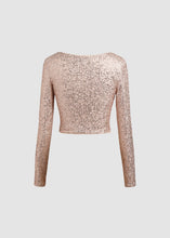 Cargar imagen en el visor de la galería, Rose Gold Sequin Long Sleeve Top
