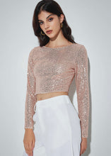 Cargar imagen en el visor de la galería, Rose Gold Sequin Long Sleeve Top
