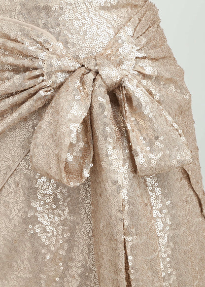 Oh So Festive Knot Detail Sequin Mini Skirt
