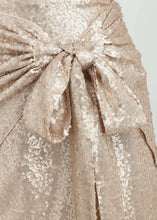 Load image into Gallery viewer, Oh So Festive Knot Detail Sequin Mini Skirt
