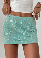 Cargar imagen en el visor de la galería, Blue Dream Embellished Mini Skirt
