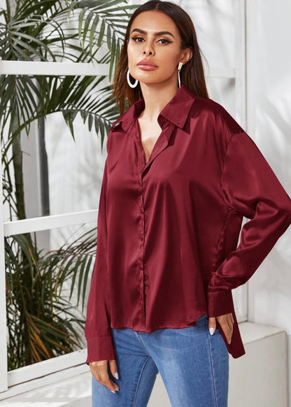 Most Wonderful Time Burgundy Button Up Shirt