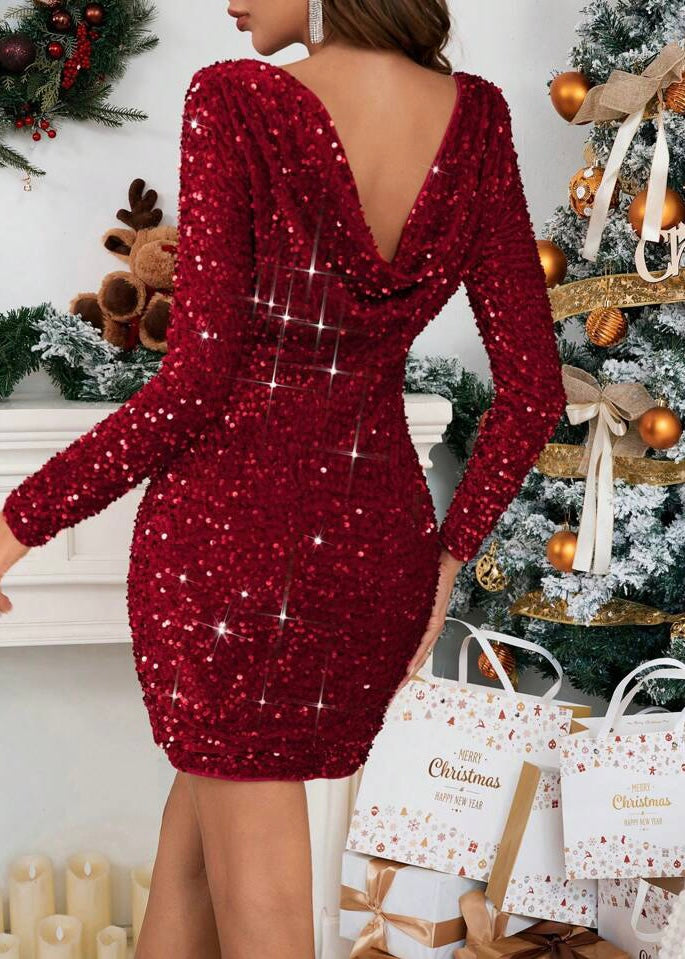 Mistletoe and Wine Sequin Dress