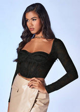 Load image into Gallery viewer, Oh, What Fun Black Lace Bustier Top
