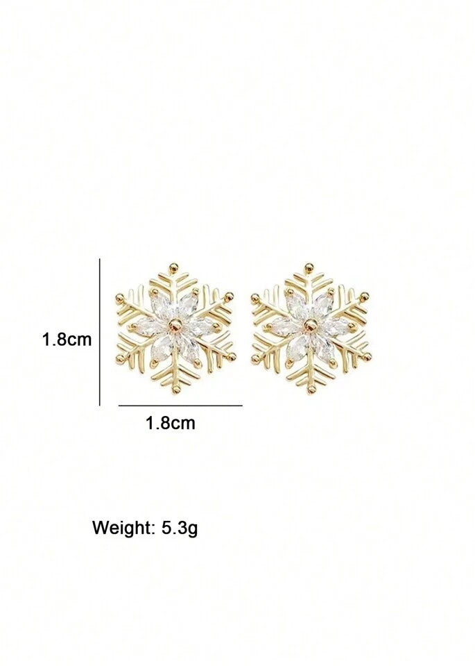 “Gold Christmas” Snowflake Studs