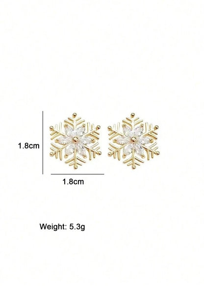 “Gold Christmas” Snowflake Studs