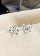 Load image into Gallery viewer, Silver Rhinestone Snowflake Studs
