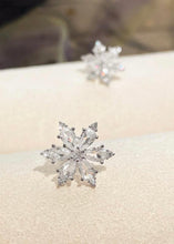 Load image into Gallery viewer, Silver Rhinestone Snowflake Studs
