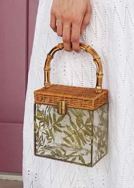 Selva Tropical Palm Print Bamboo Bag