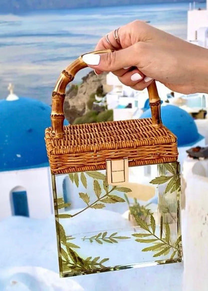 Selva Tropical Palm Print Bamboo Bag