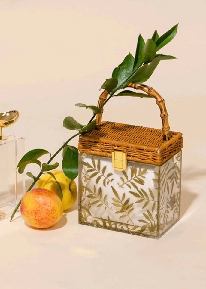Selva Tropical Palm Print Bamboo Bag