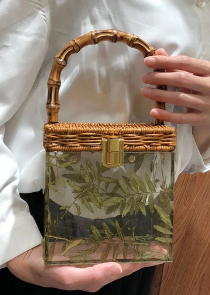 Selva Tropical Palm Print Bamboo Bag
