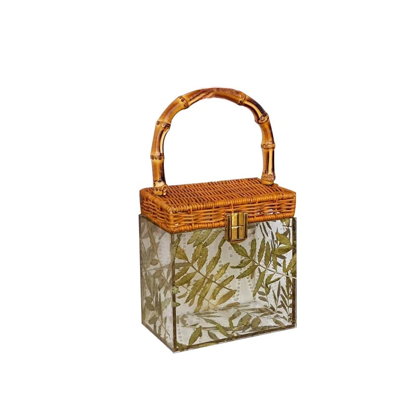 Selva Tropical Palm Print Bamboo Bag