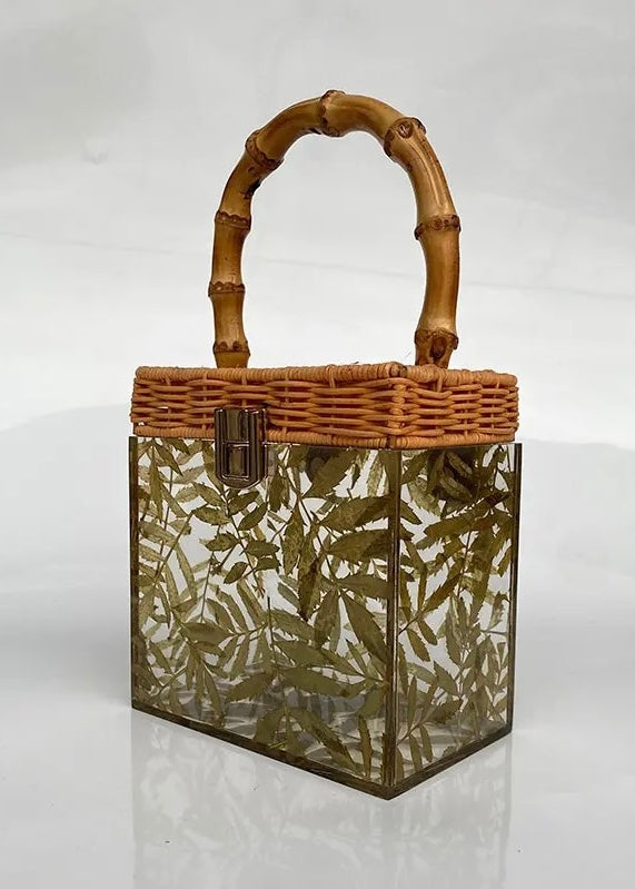 Selva Tropical Palm Print Bamboo Bag